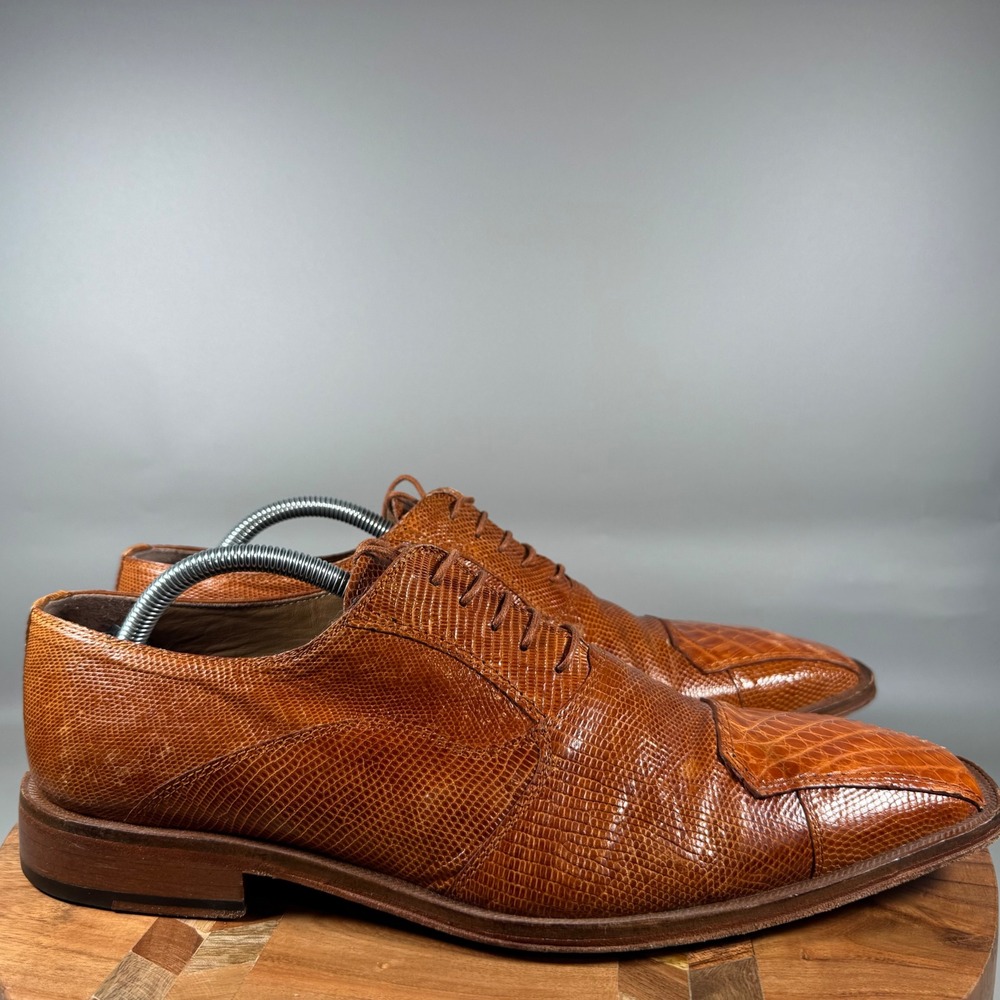 David Eden Genuine Lizard Crocodile Embossed Leather Oxford Dress Shoes‎ Mens 10